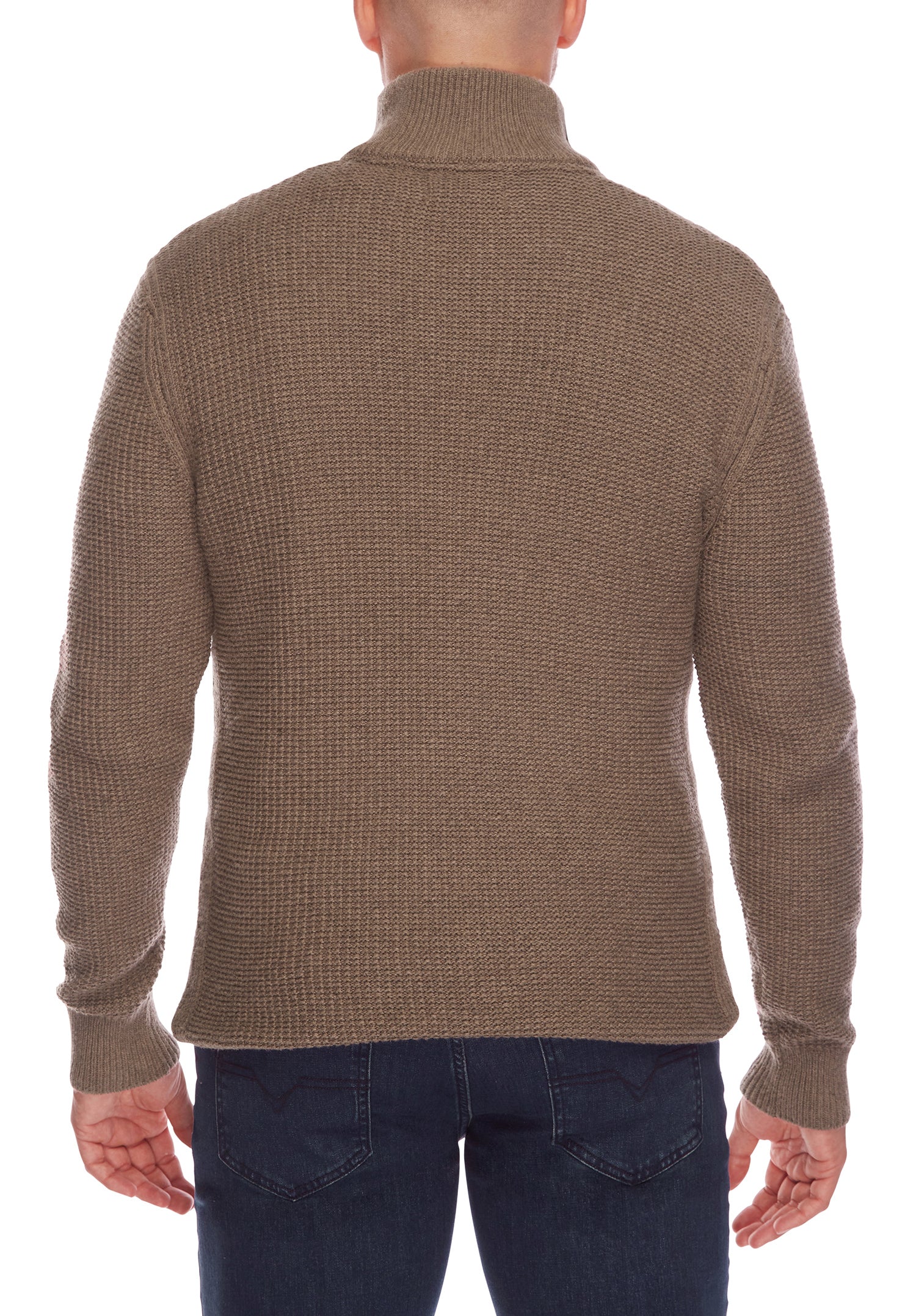 Anker Zip Knit in Beige from City Club - Model Shot Back