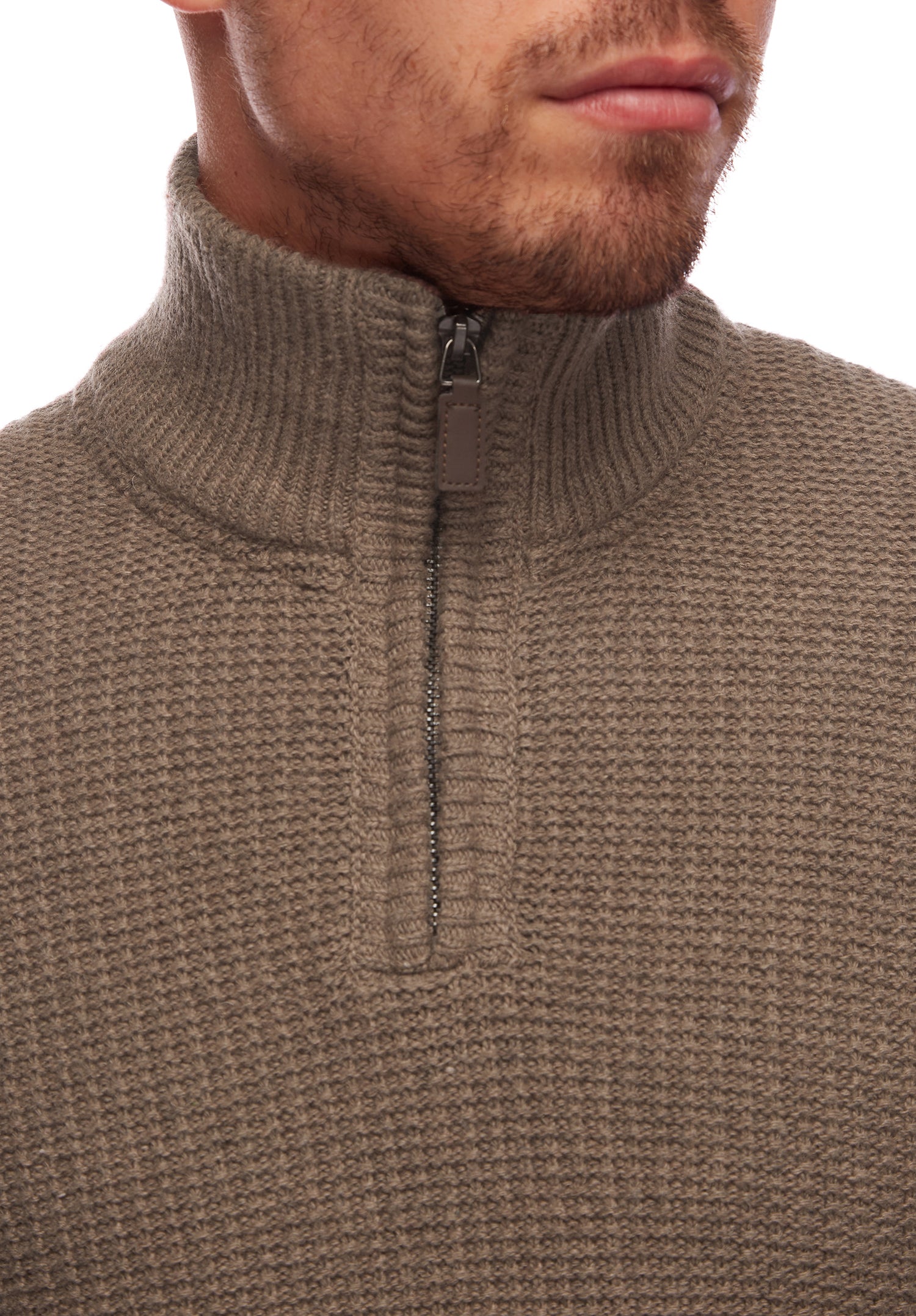 Anker Zip Knit in Beige from City Club