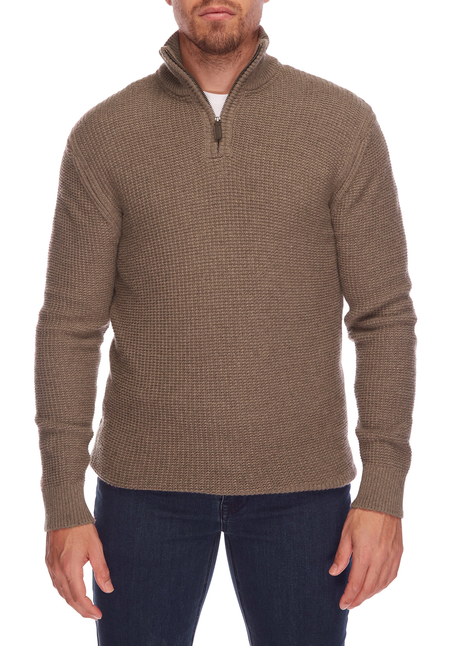 Anker Zip Knit in Beige from City Club - Front Shot