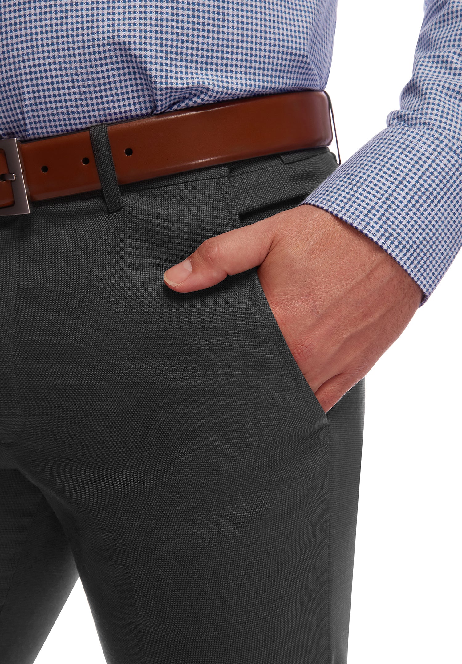 City Club Shima 2009 Charcoal Pant square weave detail