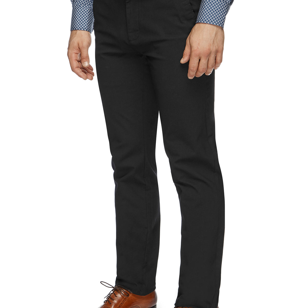 Black Twill Drive Comfort Stretch Chino by City Club